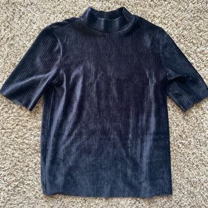 Another Story - Velvet turtle neck shirt Black Size XS